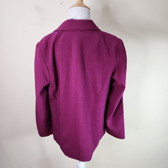 Norm Thompson Women's Grape Purple Knit One Button Blazer Size 10 - Picture 4 of 7